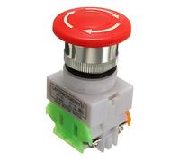 2 pcs 660 V 10 A verrouillage auto Champignon Rouge Cap 1 NO 1 NC Dpst On-Off Bouton poussoir d'arrêt d'urgence Pushbutton Switch, 4 bornes, Lay7 (Pbcy090) Lay37