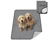 2 Pcs 70*100cm Tapis Éducateur pour Chien Polaire Shaker Lavable Réutilisable Ultra Absorbant Antidérapant pour Chiot pour Chien/Chat/Cochon d'Inde/Lapin-S (2PCS 46*61CM)