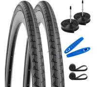 2-PCS 700C Route Vélo pneus 700x28C/28-622 28x1 5/8x1 1/8 and 700C Vélo Chambre à air Presta Valve with Compatible with 700x26C 700x27C 700x28C 700x30C Vélo Bike pneus and Chambre à air(Y598)