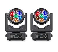 2 PCS 7X40W Mini Lyre LED RGBW Moving Head,Projecteur Tête Mobile Lumière de Scène avec DMX512,Effet Beam/Wash/Faisceau/Tourbillon/Kaléidoscope,pour DJ Disco Bars Club Mariage Noël Jeux de Lumiere