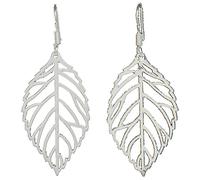 2 PCS 925 Sterling Silver Floral 3D Filigrane Hollow Leaf Hook Drop Dangle Boucles d'oreilles pour femmes filles 1925 boucles d'oreilles en argent sterling feuille 1 paire Mode durable