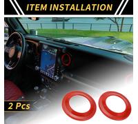 2 Pcs A Pilier Haut-Parleur Anneau Couverture Garniture Pour Jeep Wrangler Jk 2007-2014 Fenšºtre A Pilier AntšŠrieur Corne Haut-Parleur StšŠršŠo Audio Cadre Garnitures Abs Rouge