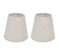 2 Pcs Abat-Jour, Abat-Jour à Clip pour Lampe de Bureau Abat-Jour en Forme de Tambour pour Lampe de Table, Lustre et Lampe Murale (Beige)