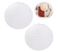2 PCS Abat-Jour en Papier Rond, lampions Blancs pour projets créatifs DIY et décoration de Mariage, 20 cm, 8"