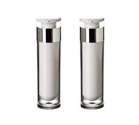2 PCS Acrylique Airless Pompe À Vide Crème Lotion Crème Flacon Bocaux Bayonet Crème Lotion Crème Douche Cosmétique Toilette Liquide Maquillage Distributeur Fond (50ml/1.7oz)