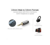 2 pcs Adaptateur Audio jack 2,5 mm male vers jack 3,5 mm femelle