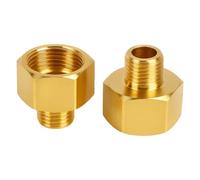 2 PCS Adaptateur de transition pour cuisinière à gaz à droite de 1/2" vers à droite de 1/4", filetage cylindrique, avec joint pour tuyau de gaz en laiton massif, idéal pour connexion de barbecues