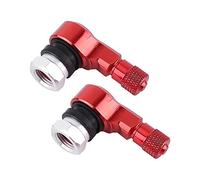2 pcs Adaptateur d'Extension de Valve de Pneu 90 Degrés en Alliage Aluminium Tige de Bouchons de Valve de Pneu de Voiture (Red)