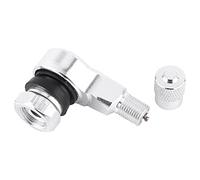 2 pcs Adaptateur d'Extension de Valve de Pneu 90 Degrés en Alliage Aluminium Tige de Bouchons de Valve de Pneu de Voiture (Silver)