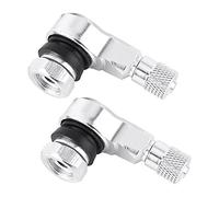 2 pcs Adaptateur d'Extension de Valve de Pneu, Keenso Tige de Valve Pneu Pneumatique 90 Degrés Universel Moto en Alliage Aluminium Roues 11.3mm(Silver)
