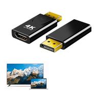 2 Pcs Adaptateur DisplayPort vers HDMI 4K 30Hz 2K 60Hz 1080P,Unidirectionnel Convertisseur DP Mâle vers HDMI Femelle,Compatible avec Dell,HDTV,Projecteur,Moniteur,AMD,GPU, NVIDIA