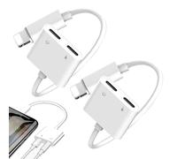 2 Pcs Adaptateur Iphone Jack,Adaptateur Lightning Jack vers 3.5mm Écouteurs Chargeur pour Iphone 14 13 12 Pro Max Prise Audio pour Apple pour Ipad Connecteur Casque,Cable Auxiliaire Voiture Iphone