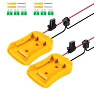 2 PCS Adaptateur Power Wheel,Power Wheel Adapter pour Dewalt 18V/20V,Convertisseur de Puissance avec Fuse & Switch pour Voiture RC, Bricolage, Robotique, Camion RC
