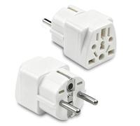 2 Pcs Adaptateur Prise Universelle, World to Europe Plug Adapter, Adaptateur Prise Anglaise vers France, USA, Japan, to Europe Universal Plug Adapter