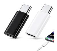 2 Pcs Adaptateur USB C pour Apple Pencil 1ère Génération, Connecteur Charge USBC vers Lightning Noir Blanc, Compatible iPad 10