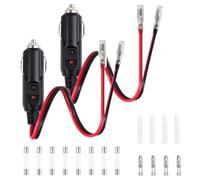 2 Pcs Allume Cigares Fiche 12V - 24V avec Câble 16AWG,Prise Allume Cigare 12V,avec 10A/15A Fusible pour Voiture Camion prise à socket,Onduleur Voiture,Pompe à Air et Appareils Électriques