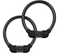 2 Pcs Antivol Velo Antivol Vélo Cadenas Code de Velos avec Mot Passe à 4 Chiffres - Câble Antivol pour Vélo, Scooter, Moto, Skatebord, Clôtures, Échelles(noir, chacun 40 cm de long)