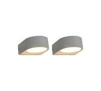 2 pcs Appliques murales d'extérieur 1 W Blanc Rond