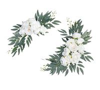 2 Pcs Arche de Mariage Fleurs Fleur artificiel Table Centre de Table Guirlande Suspendu Rustique Swag pour Réception Mur de Mariage Ornement