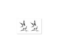 2 PCS Autocollant De Tatouage À Base De Plantes Deux Petits Faux Tatouages De Jus D'Hirondelle Imperméables Et Durables