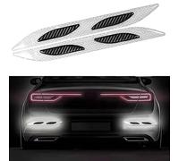 2 PCS Autocollants réfléchissants pour Coffre de Voiture,Autocollant réfléchissant de visibilité Nocturne,Autocollants réfléchissants de sécurité,pour Voiture,Camion,Moto(Blanc)