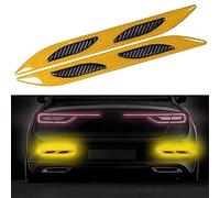 2 PCS Autocollants réfléchissants pour coffre de voiture,Autocollant réfléchissant de visibilité nocturne,Autocollants réfléchissants de sécurité,pour voiture,camion,moto(Jaune)