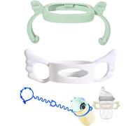 2 Pcs Baby Bottle Handles,Silicone Bottle Handles,Wide Mouth Pp Glass,Bottle Accessories,Outside Diameter More Than 6cm,For Bottle,With 1 Bottle Cord