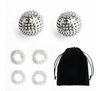 2 Pcs Balles Magnétiques Acupressure + 4 Pcs 32mm Aanneaux de Massage pour les Doigts, Balle de Massage, Boules D'acupression Magnétiques pour Soulager le Stress le Massages