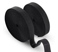 2 Pcs Bande Elastique Couture, Large 20mm x 12m Bande Élastique Couture, Bandes Élastiques Coutures pour Coudre Ceinture de Pantalon Artisanat de Bricolage Domestique (Noir)