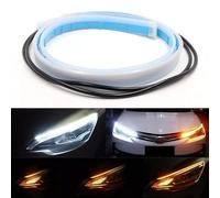 2 Pcs Bande Lumière Led Diurne Phares Drl Lumineux Profil Phares Auto 60 Cm Découpe Couleur Blanc Ambre Flèches Lumière De Direction Étanche Flexible Angel Eyes Canbus Pas Erreur