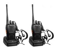 2 Pcs Baofeng BF-888S Talkie-walkie Rechargeable UHF 16 Canaux 400-470MHz 2 Way Radio Portée 3-5 km (Casque ajouté)