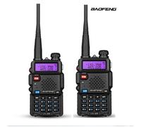 2 Pcs Baofeng UV-5R Talkie-walkie FM radio VHF/UHF avec double bande, affichage, veille et horloge intégrée (Casque ajouté, YYV