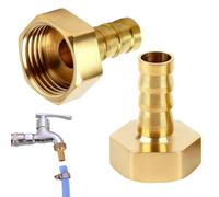 2 PCS Barbed Brass Raccords Laiton Cannelés 10mm x 1/2 PT Femelle, Eau et Butane, Raccord Fileté Résistant à la Corrosion pour Installations Domestiques et Techniques