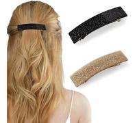 2 Pcs Barrette Cheveux Femme, Grandes Barrettes à Cheveux Élégantes, Automatiques Pinces à Cheveux, Rectangle Barrettes Français, pour Femmes Filles, Accessoires Cheveux Femme