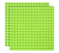 2 Pcs Base de Construction Compatible avec Lego Duplo Plaques, 25x25cm Plaque de Fond, Ensemble de Plaques Vertes, Jeu Créatif Compatible avec Lego Duplo Plaques (Herbe Verte)