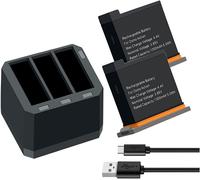 2 Pcs Batterie Remplacement Pour Dji Osmo Action Camera Battery 1300Mah Usb Adaptateur Remplacement Pour Dji Osmo Action Kamera Zubehör[Hero3401]