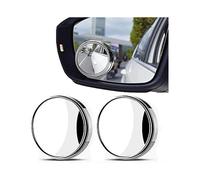 2 Pcs Blind Spot Mirrors, 360 Rotate Sway Silver Round Curved Convex Wide Angle Mirror, Waterproof Hd Crystal Glass Blindspot Mirrors for Car, Suv Tru