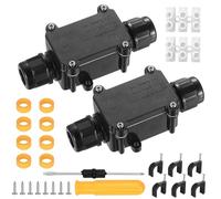 2 Pcs Boite de Dérivation étanche Exterieur, 2 Voies Boite de Jonction Etanche IP68, Connecteur Electrique Etanche, Boîte de Jonction de Câble, Boîte de Connexion pour Câble 5-9 mm et 9-12 mm