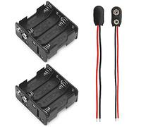 2 pcs Boîte de Rangement pour Piles 12 V 8 Piles AA avec connecteur Pile 9v