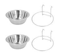 2 pcs Bol de Chiens Suspendus en Acier Inoxydable, Grande capacité Non déversée Caisse à Eau Bol d'eau pour Animaux de Compagnie pour Animaux de Compagnie Cage Cage catio