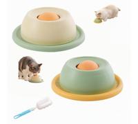 2 Pcs Boule De LéChage Chat, Gamelle à LéCher Chien, Jaune, Vert, 12 X 4 cm | Balle à lécher pour Chien et Chat, Bol de Léchage Chien, Durable, Stable et Antidérapant pour Apaiser et Soulager l'anxiété