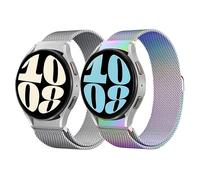 2 Pcs Bracelets en Metal pour Samsung Galaxy Watch 40mm/44mm et Plus,Aimer 20mm Bracelet Magnetique en Acier Inoxydable