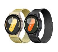 2 Pcs Bracelets en Métal pour Samsung Galaxy Watch 7/6/5/4/FE 40mm 44mm/Watch 6 Classic 43mm 47mm/Watch 5 Pro 45mm/Watch 4 Classic 42mm 46mm,20mm Bracelet Magnétique en Acier Inoxydable Sans Espace
