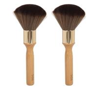 2 PCS Brosse à Cou en Bois Doux Plumeau de Cou Professionnel Plumeau de Cou Outil de Coiffure Essentiel Doux à Long Manche Brosses pour Enlever les Cheveux Brosse à Cheveux Cassés
