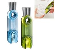 2 Pcs Brosse de Nettoyage,Brosse Multifonction 3 en 1,3 en 1 Brosse de Nettoyage,Brosse de Nettoyage Multifonctionnelle 3 en 1, Brosse de Nettoyage des Fentes,Brosse de Nettoyage des Bouteilles d'eau