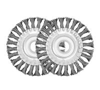 2 Pcs Brosse Metallique Debroussailleuse, 125 mm x 22 mm Brosse Tête Débroussailleuse Universelle pour Coupe-bordure, Brosse de Désherbage pour Débroussailleuse Mauvaises Herbes Meuleuse Angle