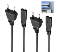 2 PCS C7 Câble D’Alimentation Principal 2 Broches Figure 8 avec Prise EU | Compatible avec Sony PS4, PS5, Xbox X/S, HP, Pixma, Epson, Canon, OfficeJet Pro Imprimantes, Envy 6700 6600 8500 - Noir