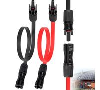 2 PCS Cable Solaire 4mm2, Rallonge Solaire 35 Cm, Câble Mc4 Plat Pour Extension Pv, Câble Solaire Flexible Pour Kit Solaire Balcon, Installation Solaire Camping Car Extérieur