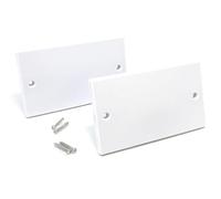 2 pcs. Cache à double face, plaque d'obturation à 2 voies pour boîte arrière de prises électriques blanches, avec vis