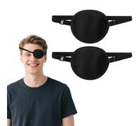 2 Pcs Cache Oeil Medical Ajustable pour Adulte, Yeux de Pirate Patch avec Sangle Réglable, Patchs d'Oeil Strabisme Ajustable pour Yeux gauche ou droit, amblyopie paresseuse et cosplay